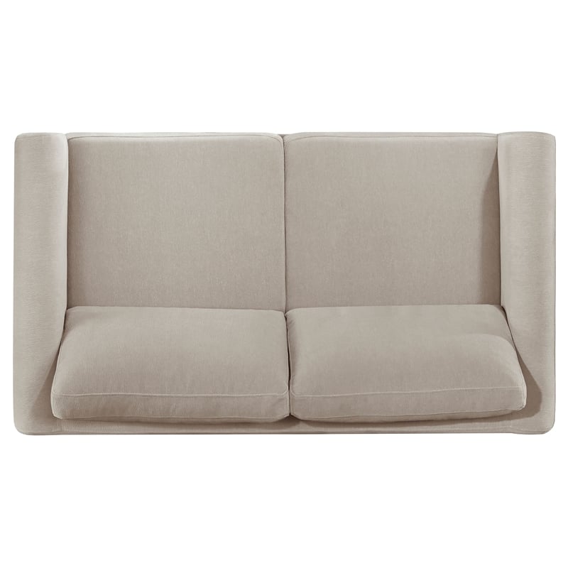 Pemberly Row 3-Piece Upholstered Fabric Panel Arm Sofa Set in Taupe Brown