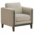 Pemberly Row Transitional Fabric Panel Arm Accent Chair in Taupe
