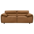 Pemberly Row 2-Piece Upholstered Leather Sofa and Loveseat Set in Orange