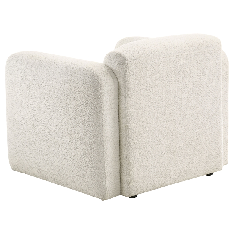 Pemberly Row Upholstered Fabric Track Arm Accent Chair in White