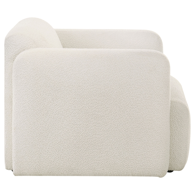 Pemberly Row Upholstered Fabric Track Arm Accent Chair in White