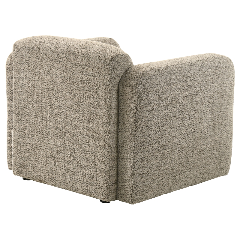 Pemberly Row Upholstered Fabric Track Arm Accent Chair in Brown