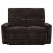 Pemberly Row Upholstered Chenille Reclining Loveseat in Dark Brown