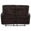 Pemberly Row Upholstered Chenille Reclining Loveseat in Dark Brown