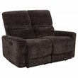 Pemberly Row Upholstered Chenille Reclining Loveseat in Dark Brown