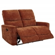 Pemberly Row Upholstered Chenille Reclining Loveseat in Burnt Orange