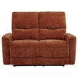 Pemberly Row Upholstered Chenille Reclining Loveseat in Burnt Orange