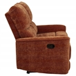 Pemberly Row Upholstered Chenille Reclining Loveseat in Burnt Orange