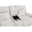 Pemberly Row Upholstered Chenille Power Reclining Loveseat in Ivory White