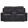 Pemberly Row Upholstered Chenille Power Reclining Loveseat in Dark Gray