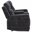 Pemberly Row Upholstered Chenille Power Reclining Loveseat in Dark Gray