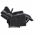 Pemberly Row Upholstered Chenille Power Reclining Loveseat in Dark Gray