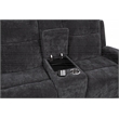 Pemberly Row Upholstered Chenille Power Reclining Loveseat in Dark Gray