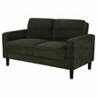Pemberly Row Upholstered Fabric Track Arm Loveseat in Matcha Green