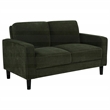 Pemberly Row Upholstered Fabric Track Arm Loveseat in Matcha Green