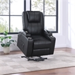 Pemberly Row Upholstered Faux Leather Power Lift Massage Recliner in Black