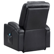 Pemberly Row Upholstered Faux Leather Power Lift Massage Recliner in Black