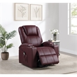 Pemberly Row Upholstered Faux Leather Power Lift Massage Recliner in Wine