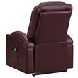 Pemberly Row Upholstered Faux Leather Power Lift Massage Recliner in Wine