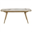 Pemberly Row 7-Piece Wood & Fabric Dining Set in Weathered Natural/Gray