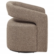 Pemberly Row Contemporary Fabric Swivel Accent Chair in Rocky Road Brown