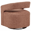 Pemberly Row Contemporary Fabric Swivel Accent Chair in Berry