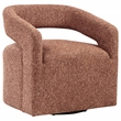 Pemberly Row Contemporary Fabric Swivel Accent Chair in Berry