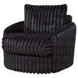 Pemberly Row Transitional Corduroy Fabric Swivel Accent Arm Chair in Black