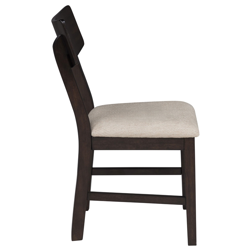 Pemberly Row 5-Piece Wood Drop Leaf Dining Set in Dark Coffee Brown