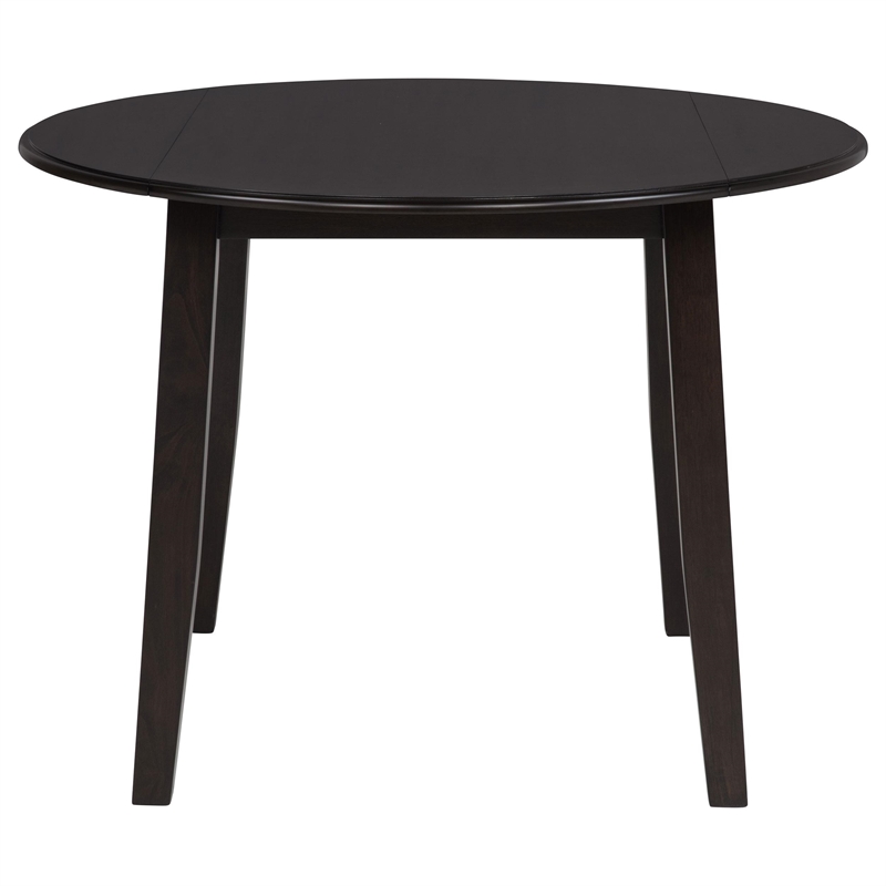 Pemberly Row 5-Piece Wood Drop Leaf Dining Set in Dark Coffee Brown
