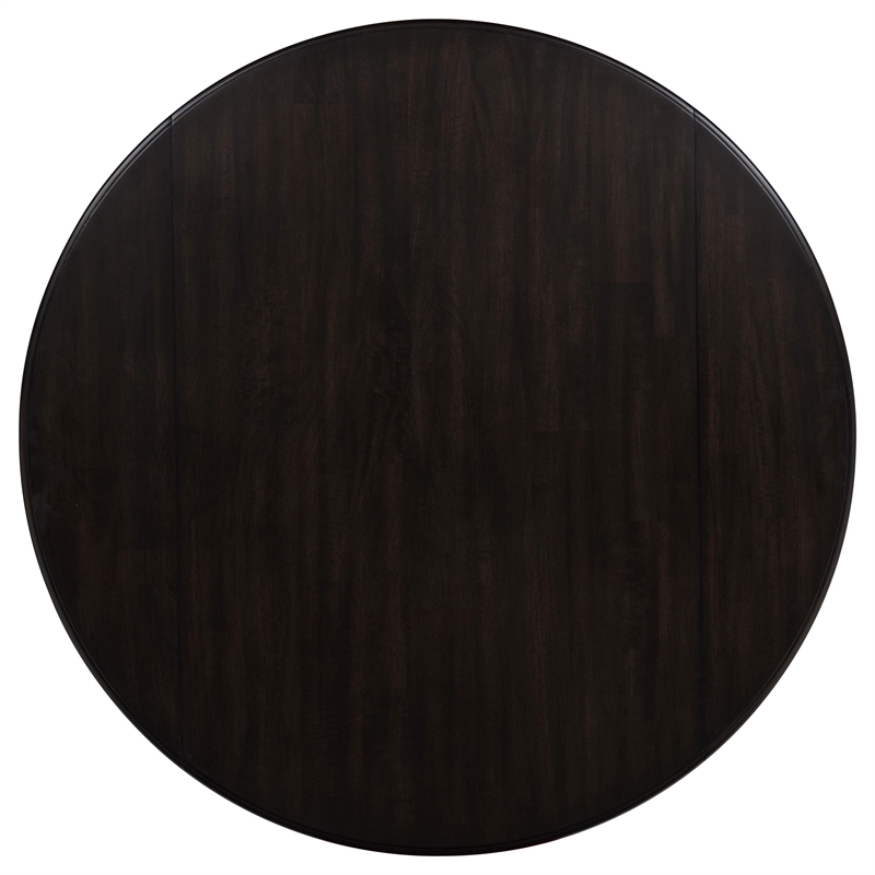 Pemberly Row 5-Piece Wood Drop Leaf Dining Set in Dark Coffee Brown