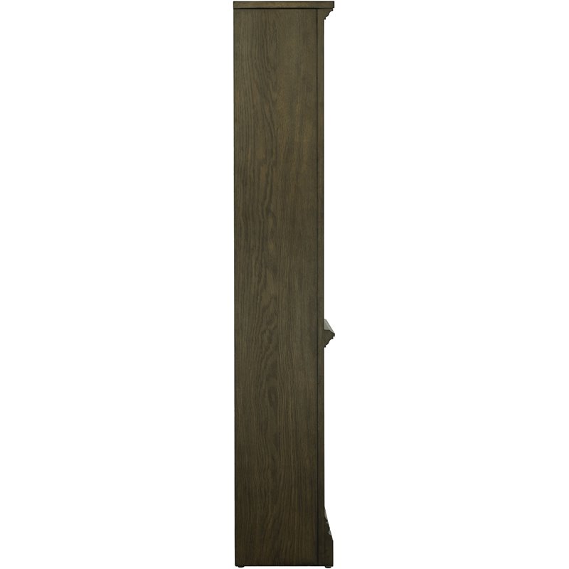 Pemberly Row 78-inch 5-shelf Arched Top Bookcase in Burnished Oak