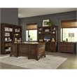 Pemberly Row 78-inch 5-shelf Arched Top Bookcase in Burnished Oak
