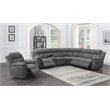 Pemberly Row Chenille Upholstered Power Glider Recliner in Charcoal
