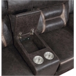 Pemberly Row Upholstered Motion Reclining Glider Loveseat in Brown
