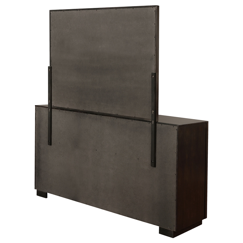 Pemberly Row 8-Drawer Dresser with Mirror in Smoked Peppercorn