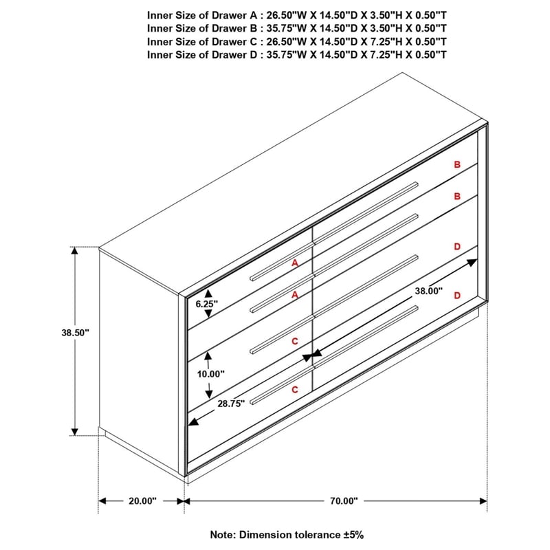 Pemberly Row 8-Drawer Dresser with Metallic Pulls in Smoked Peppercorn