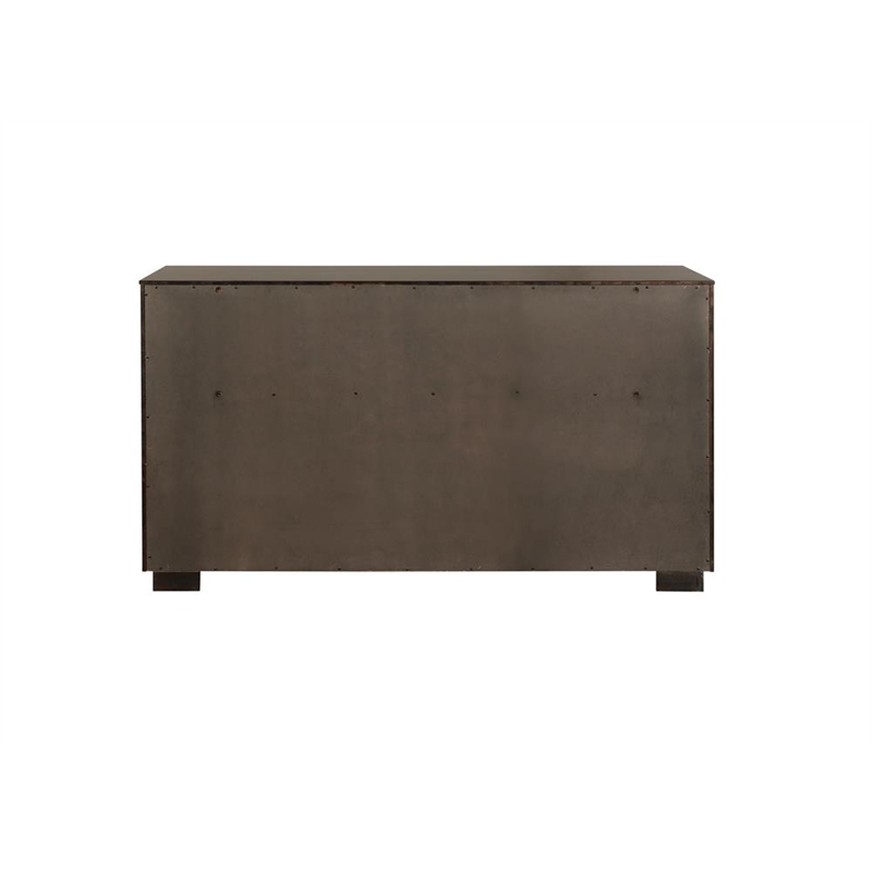 Pemberly Row 8-Drawer Dresser with Metallic Pulls in Smoked Peppercorn