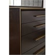 Pemberly Row 8-Drawer Dresser with Metallic Pulls in Smoked Peppercorn