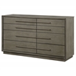 Pemberly Row 8-Drawer Bedroom Dresser with Bar Pulls in Taupe Oak