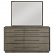 Pemberly Row 8-Drawer Bedroom Dresser and Mirror in Taupe Oak