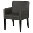 Pemberly Row Upholstered Dining Arm Chair Set of 2 in Charcoal Grey