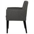 Pemberly Row Upholstered Dining Arm Chair Set of 2 in Charcoal Grey