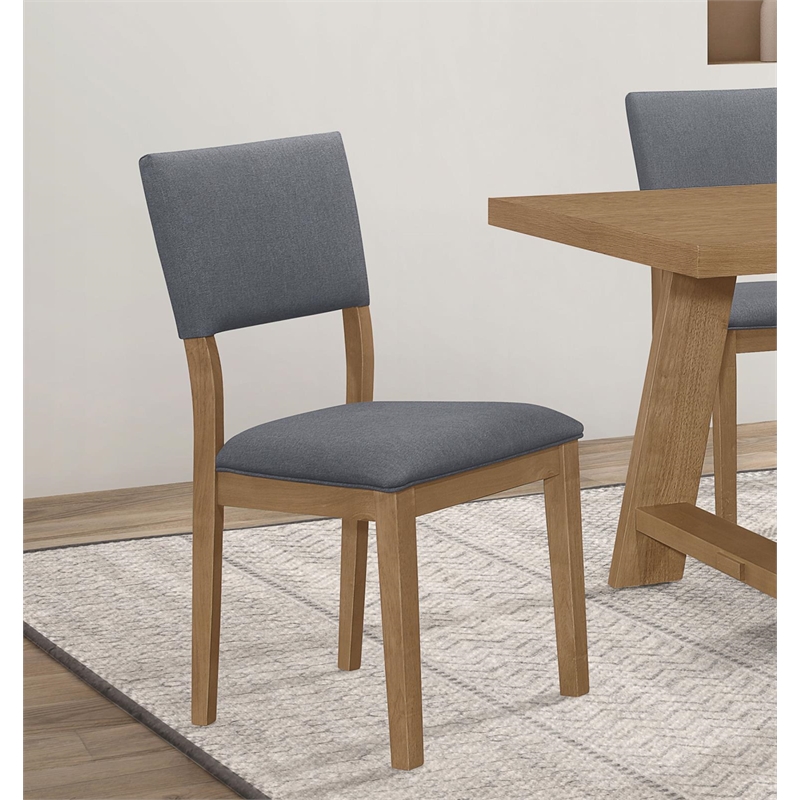 Pemberly Row Fabric Upholstered Dining Side Chair Set of 2 in Brown