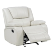 Pemberly Row Upholstered Faux Leather Glider Recliner Chair in White