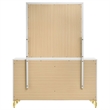 Pemberly Row Modern 6-Drawer Dresser with Mirror and Gold Trim in White