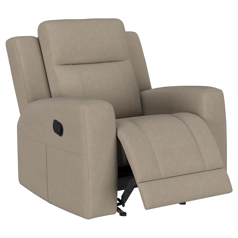 Pemberly Row 3-Piece Reclining Sofa with Loveseat and Recliner in Taupe