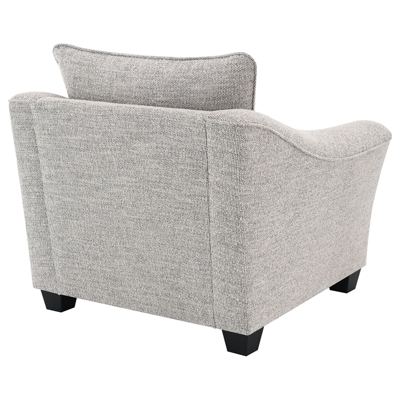 Pemberly Row Boucle Upholstered Accent Armchair in Light Grey