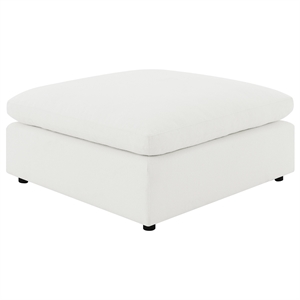 Pemberly Row Boucle Upholstered Modular Sectional Ottoman in Ivory