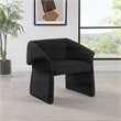 Pemberly Row Fabric Upholstered Sloped Arm Accent Chair in Black